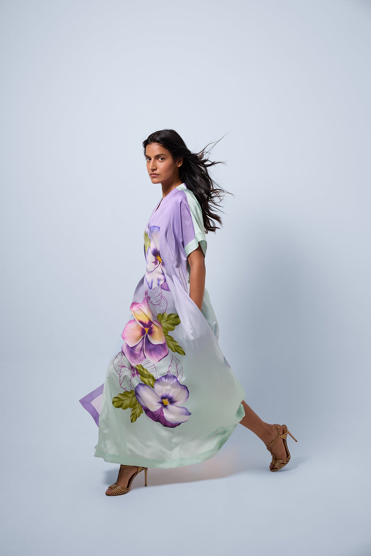 Hand Pleated Kaftan Dress