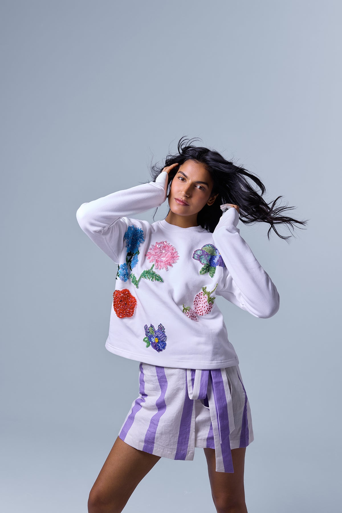 Bejewelled Floral SweatShirt