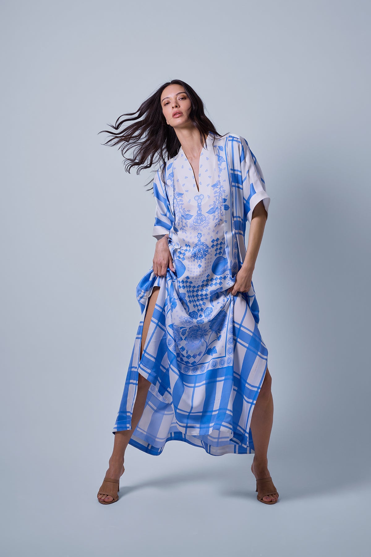 Hand Pleated Kaftan Dress