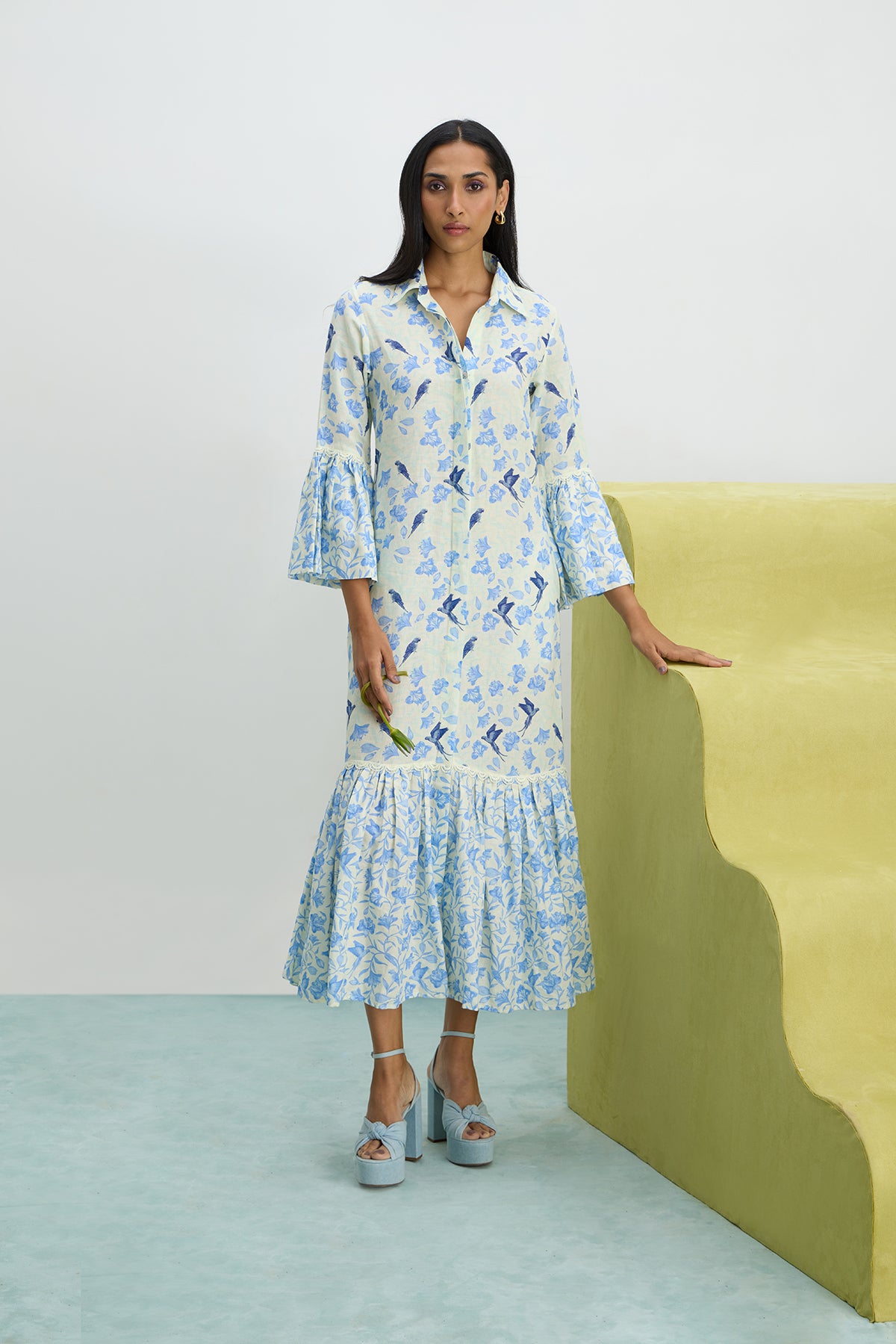 Linen Midi Shirt Dress