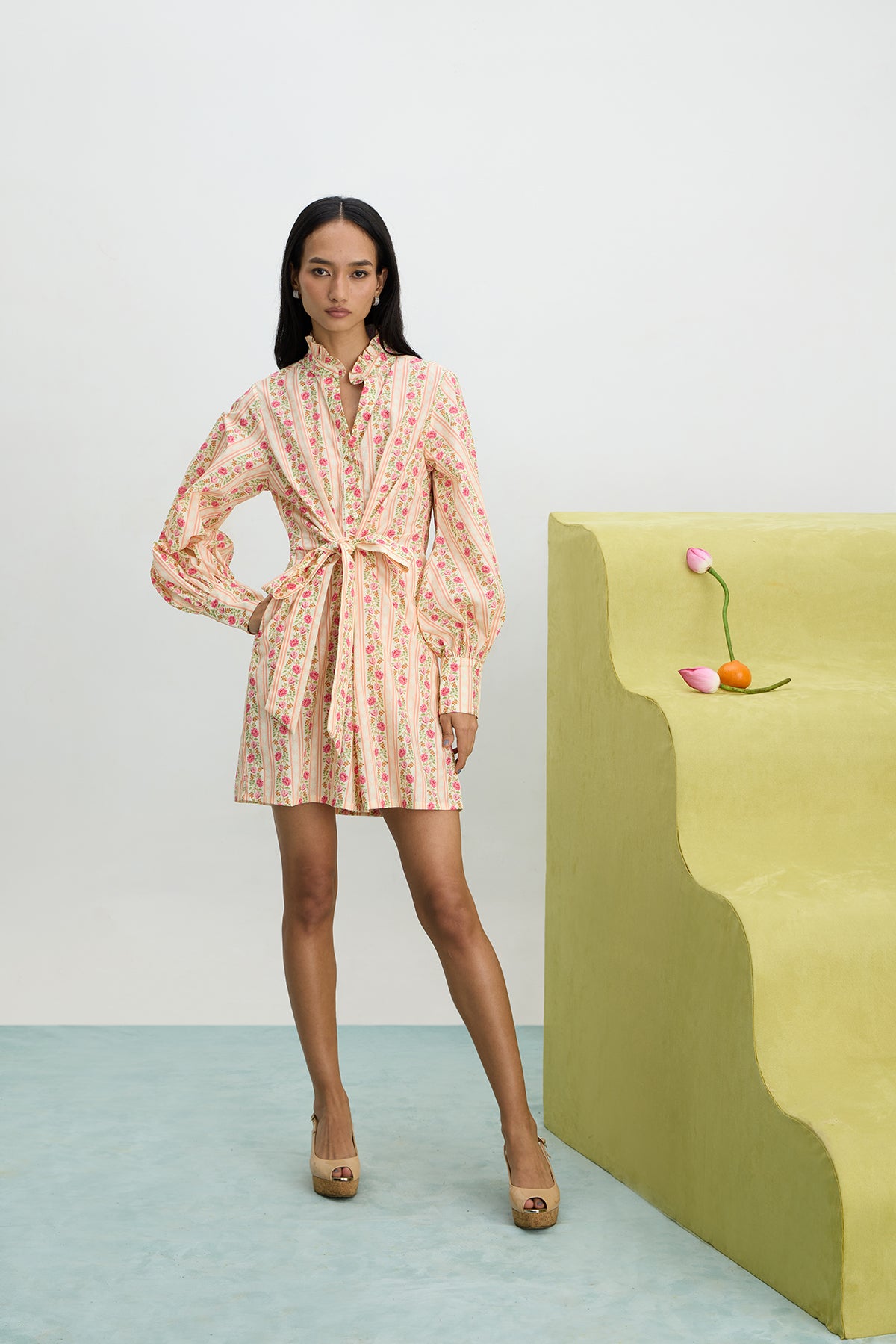 Twist Tie-up Mini Dress