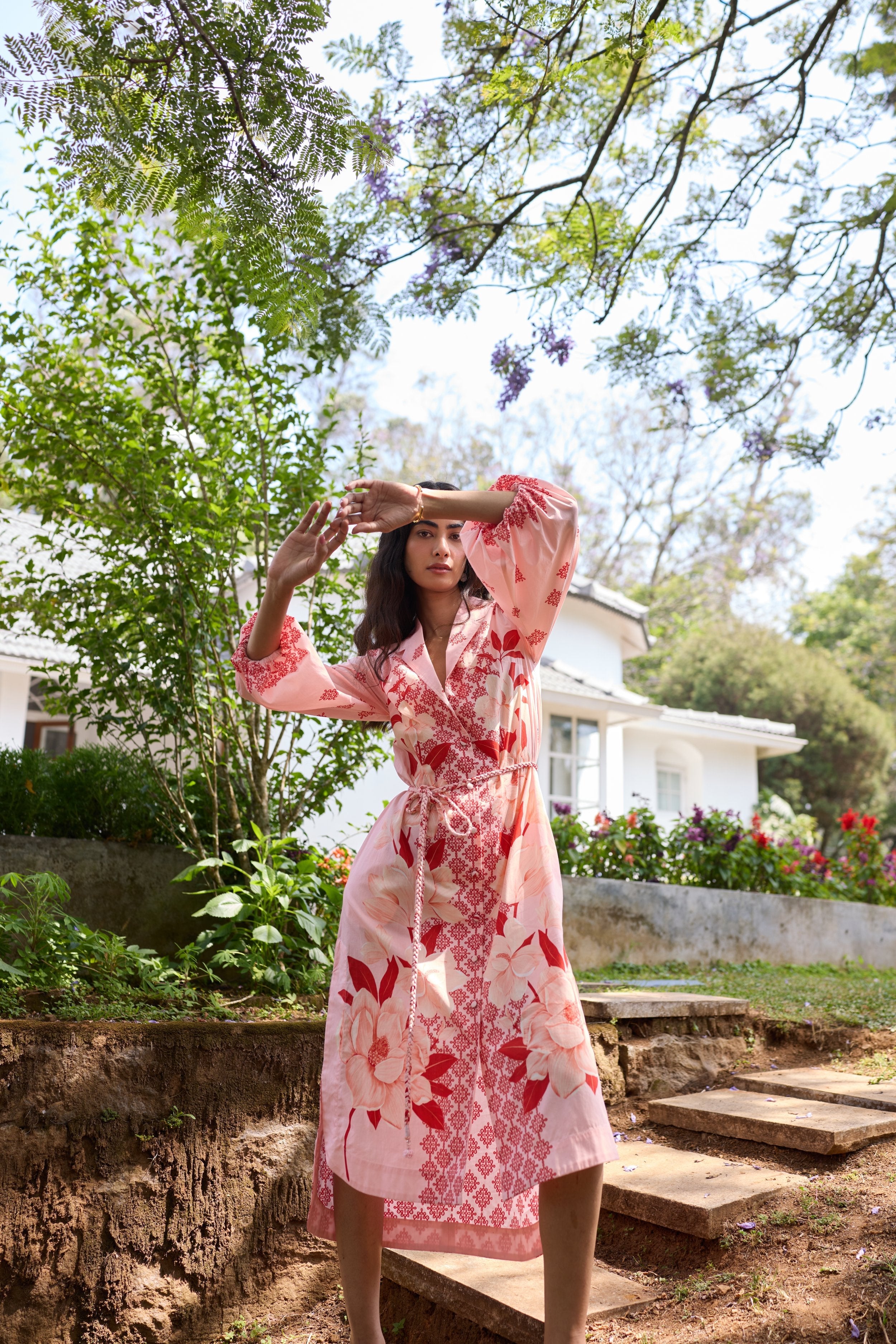 Blouson Sleeve Shirt Dress