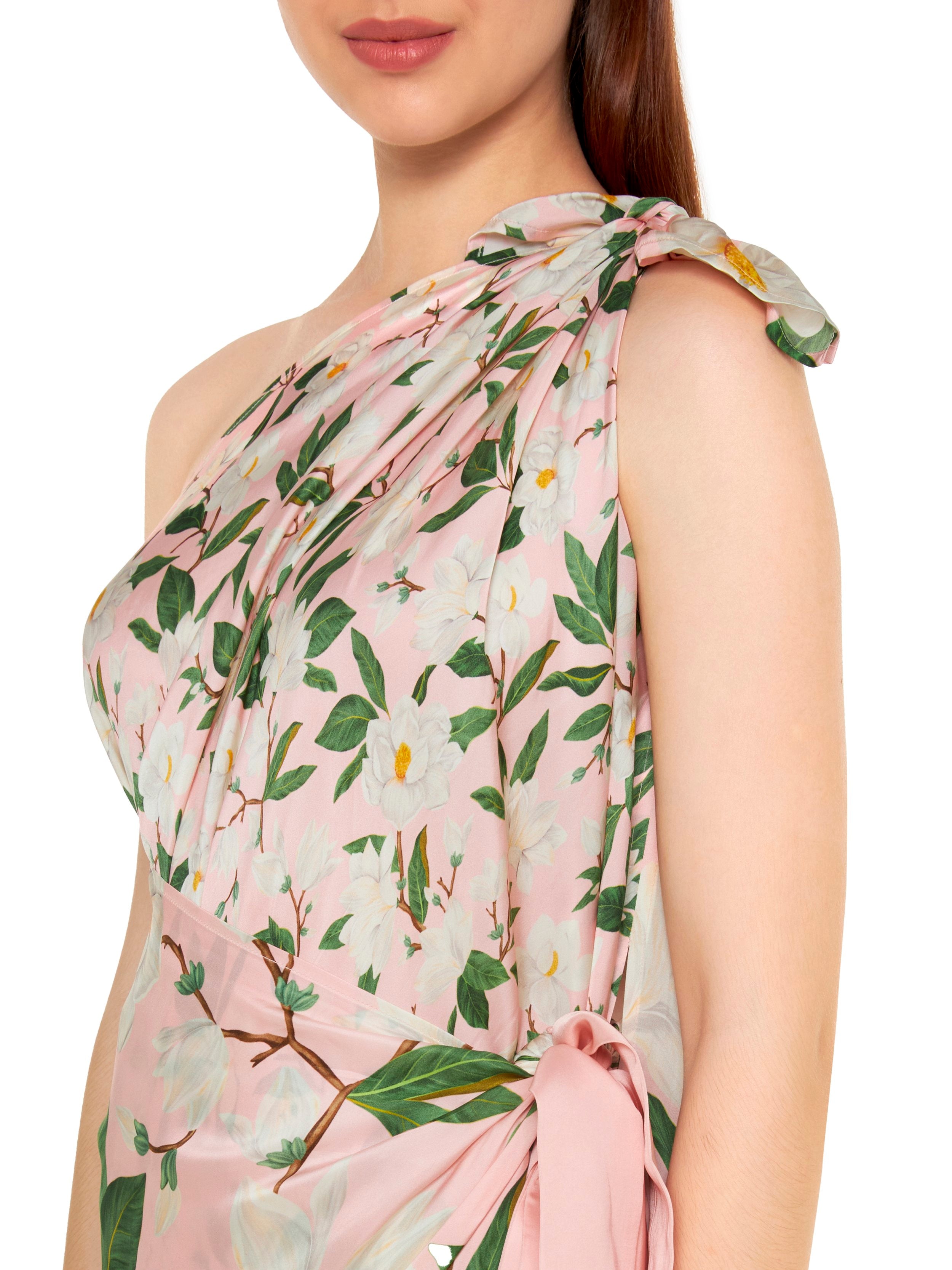 One Shoulder Wrap Maxi