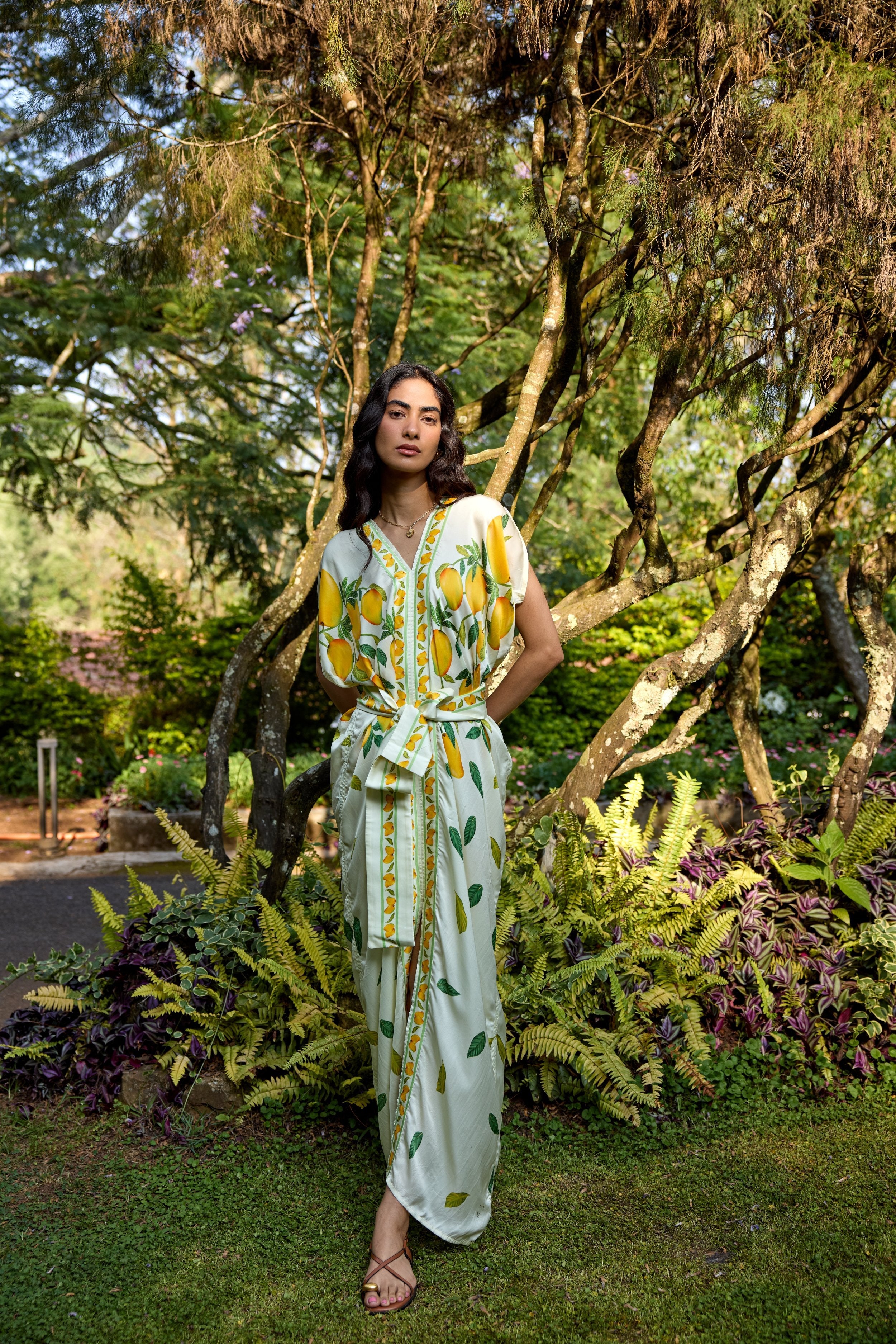 Dripping Alphonso Silk Dress