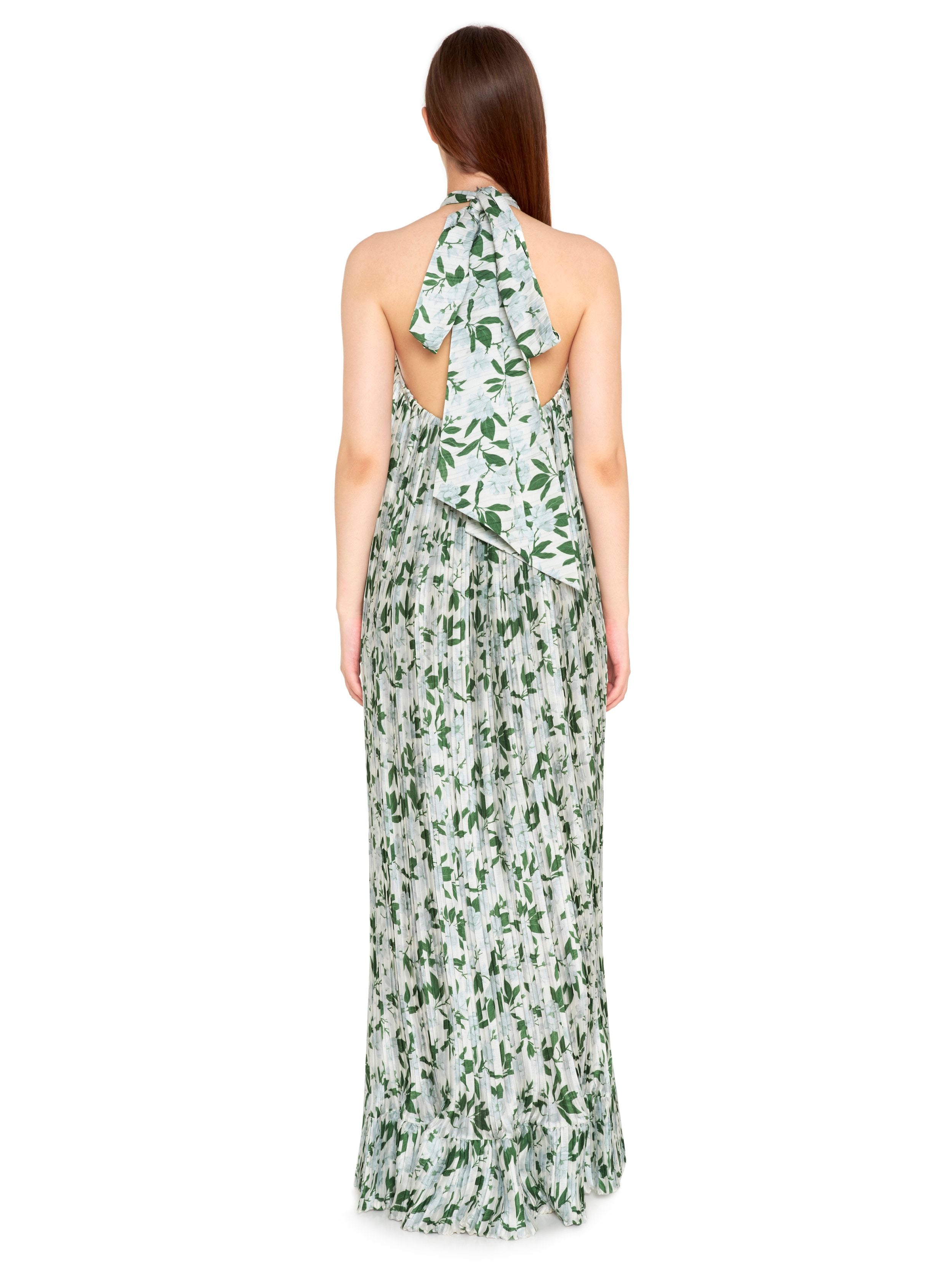 Cross Front Plisse Gown