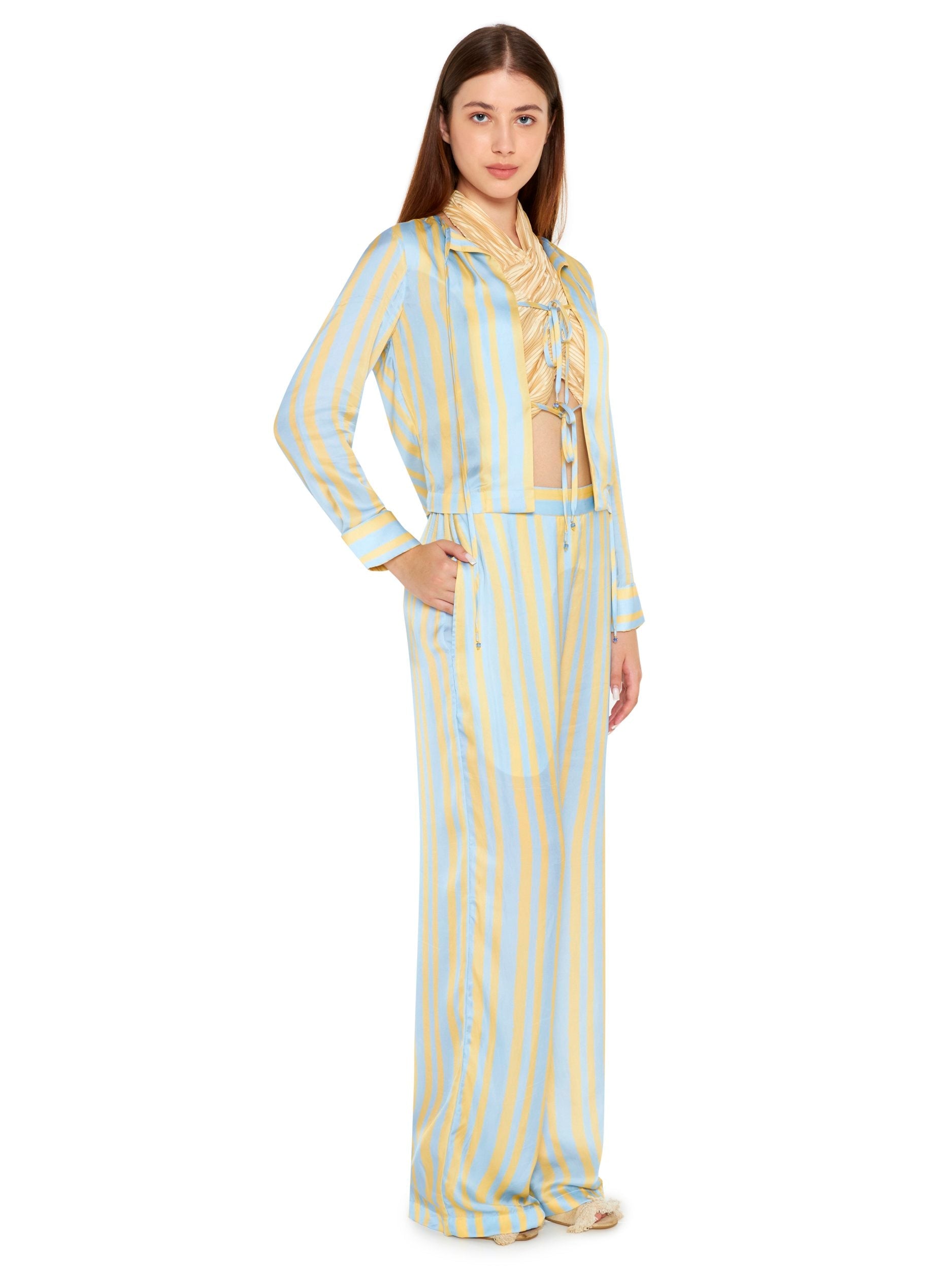 Silk Tie-up Blouse with camisole