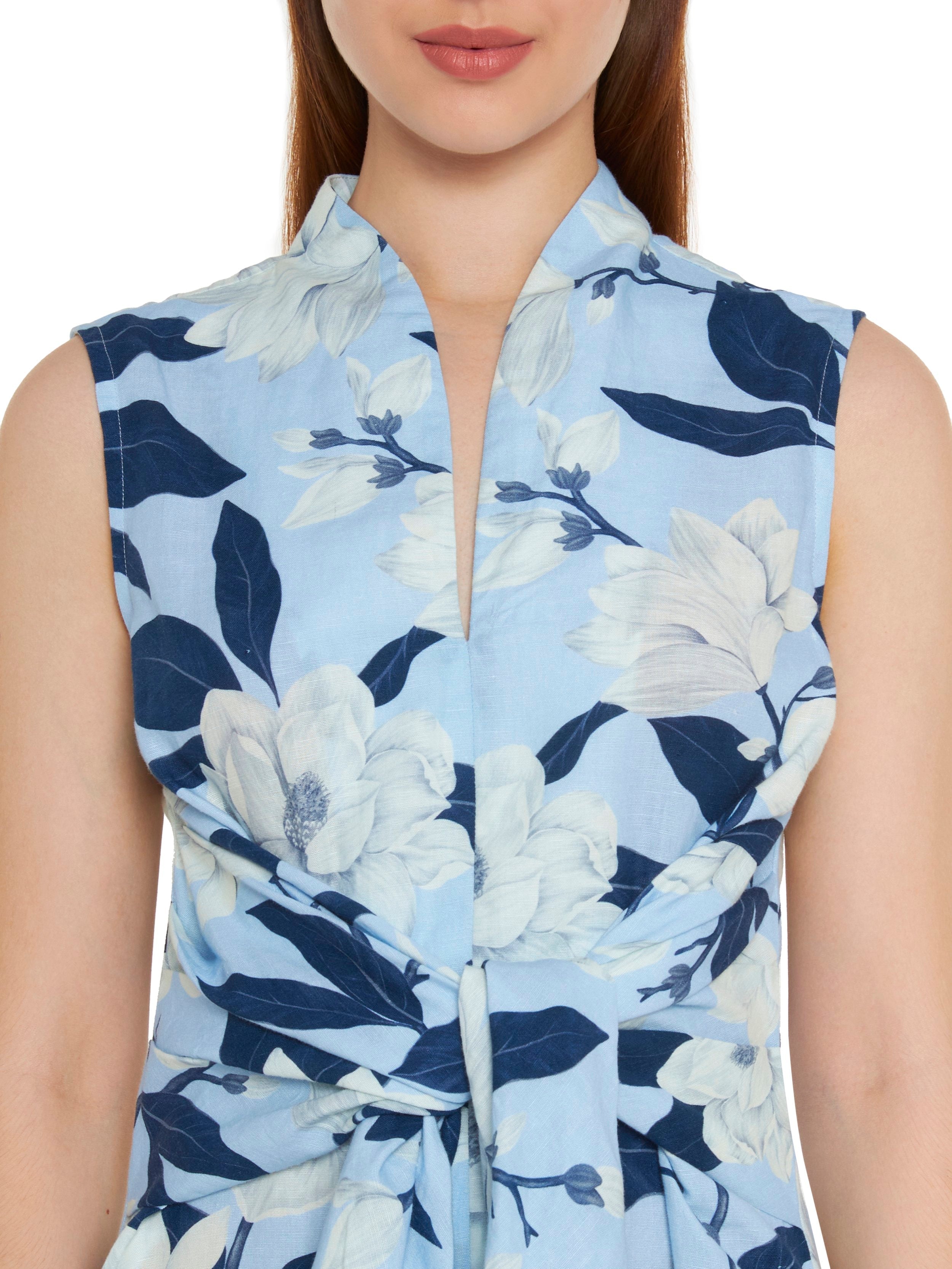 Hand Draped Linen Day Dress