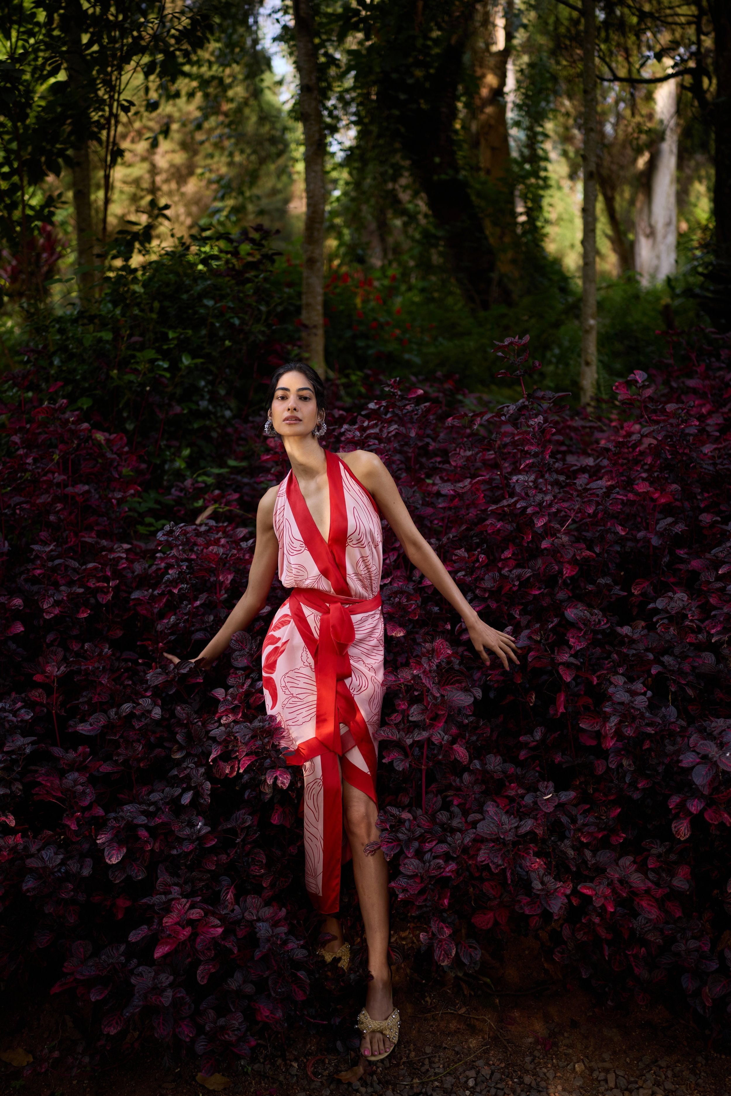 Halter Scarf Wrap Dress