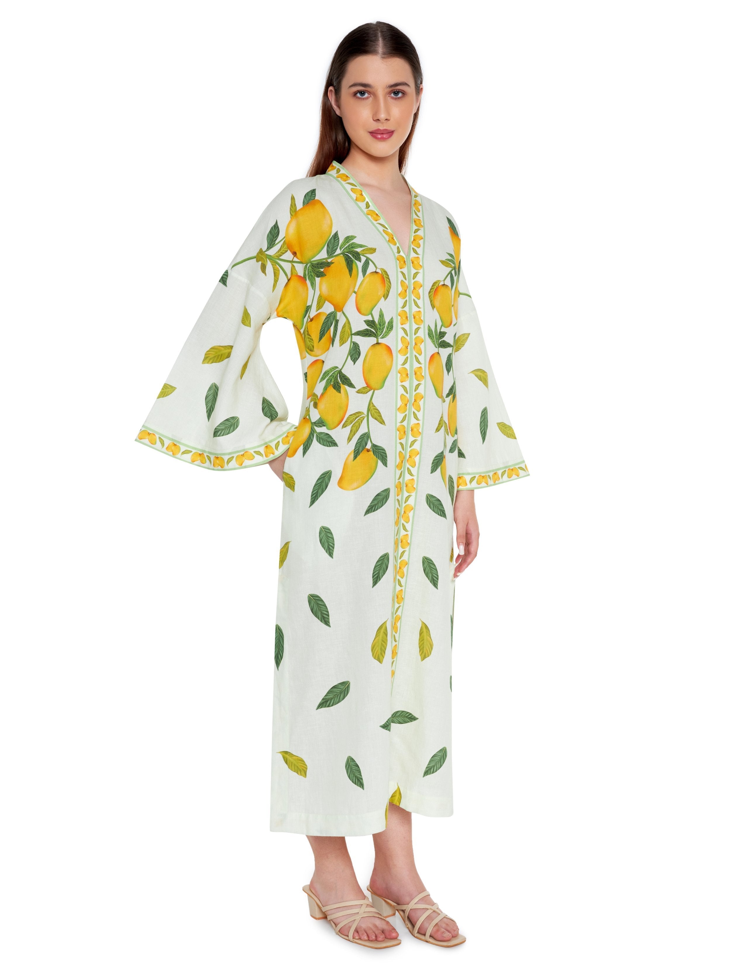 Dripping Alphonso Linen Dress