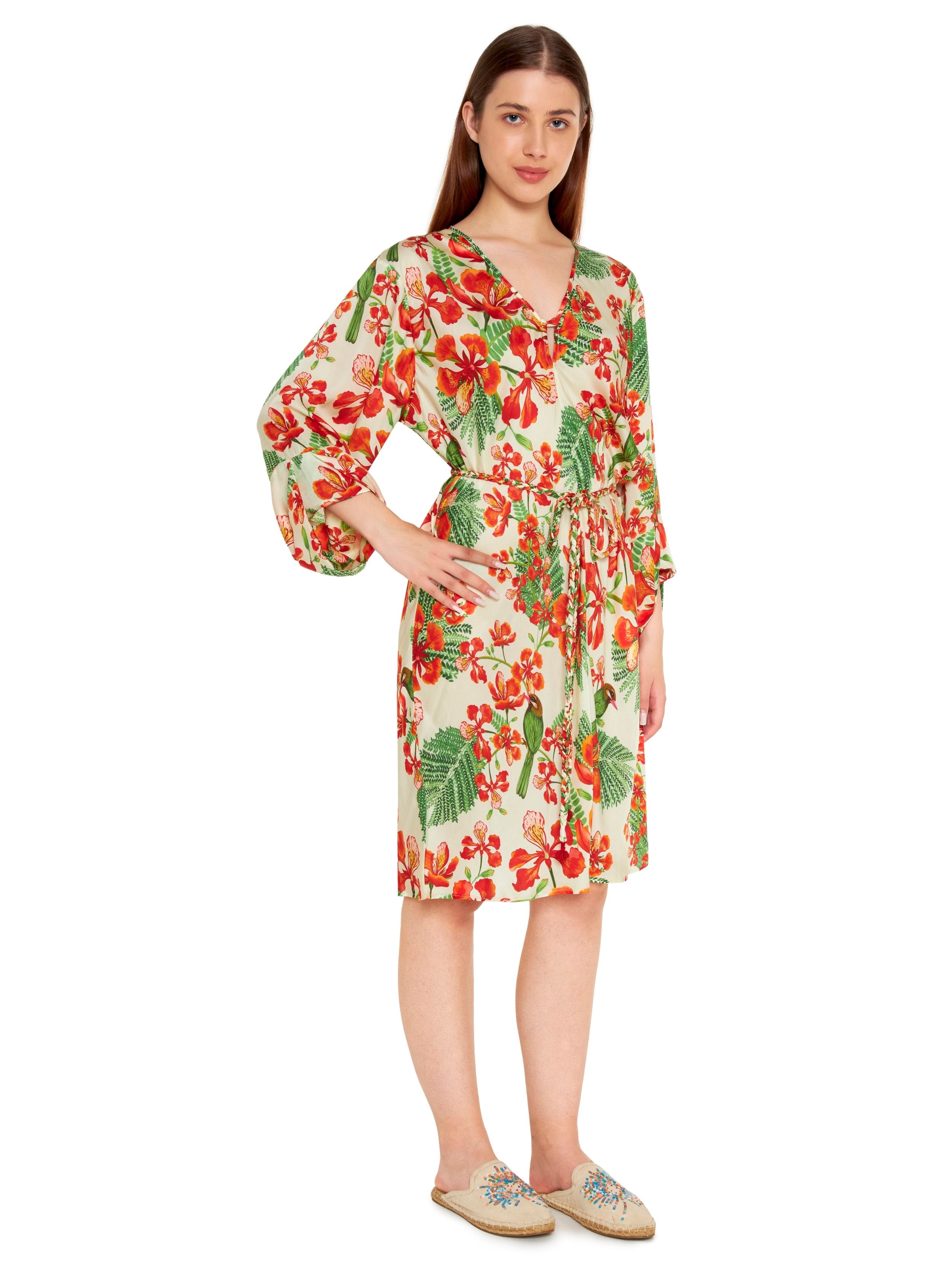 V-neck Mini Kaftan