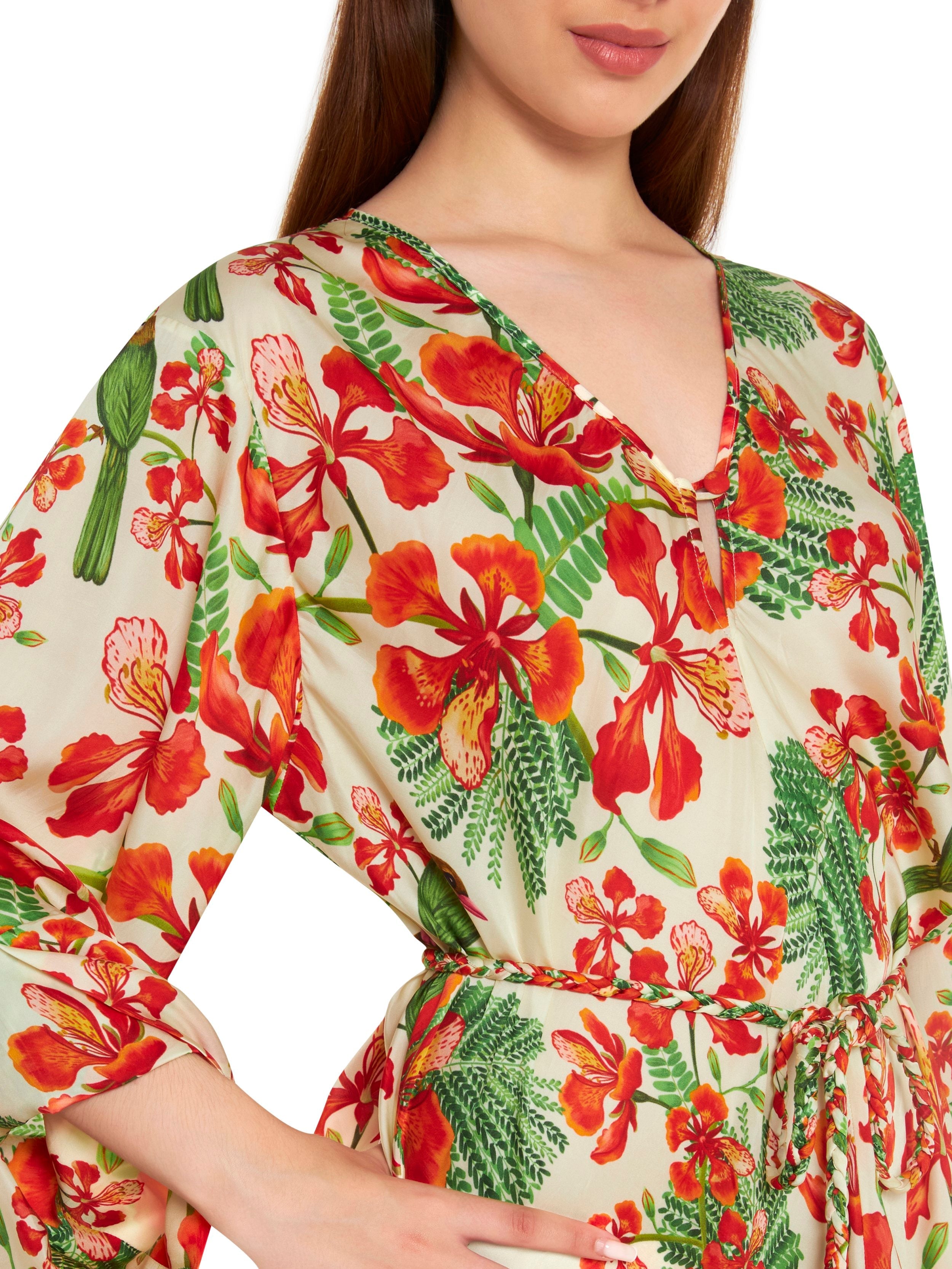 V-neck Mini Kaftan