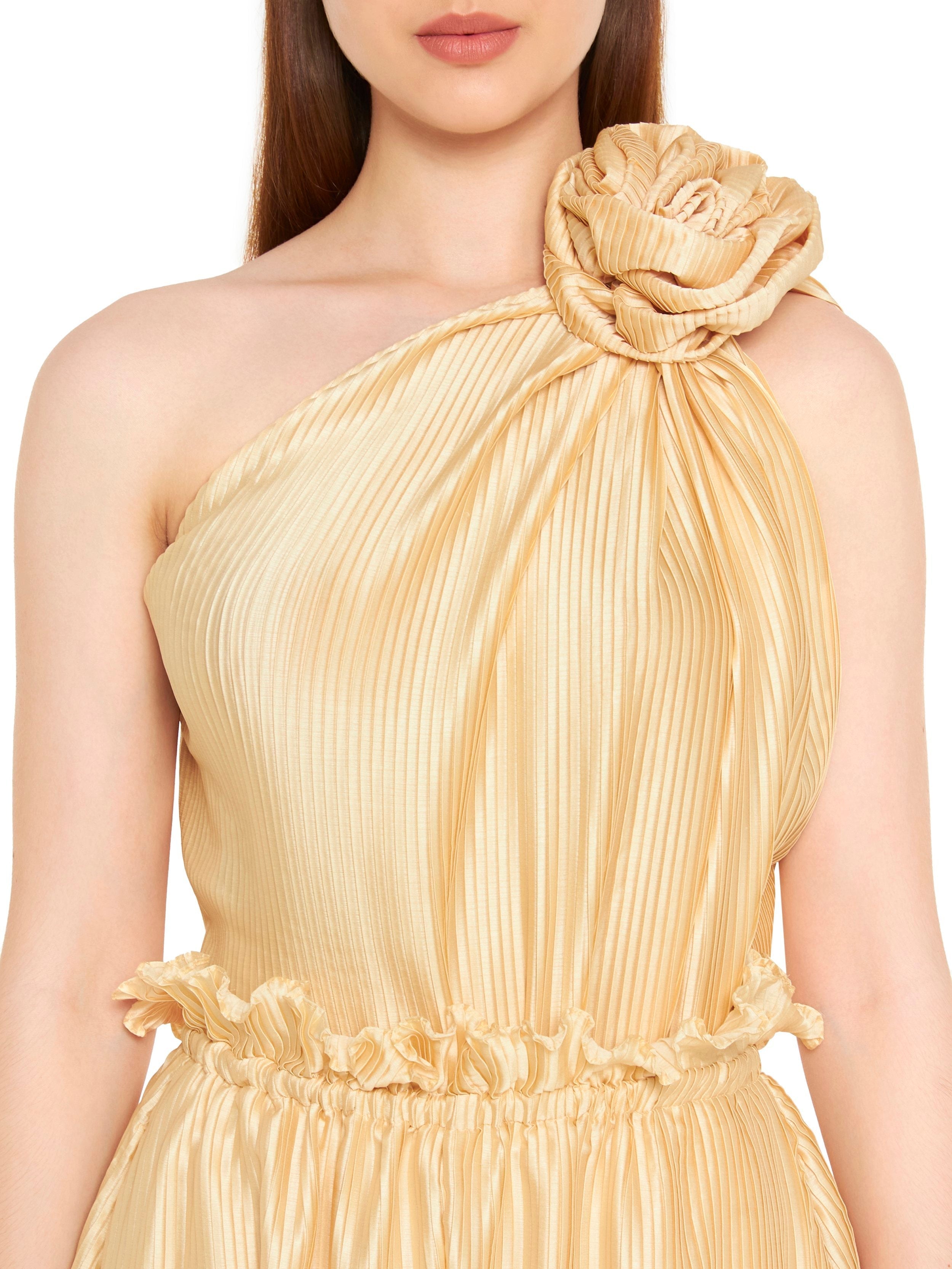 One Shoulder Rosette Blouse