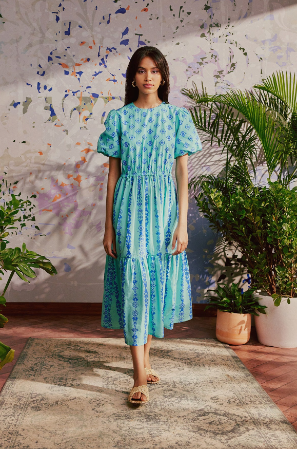 aqua ornate dress