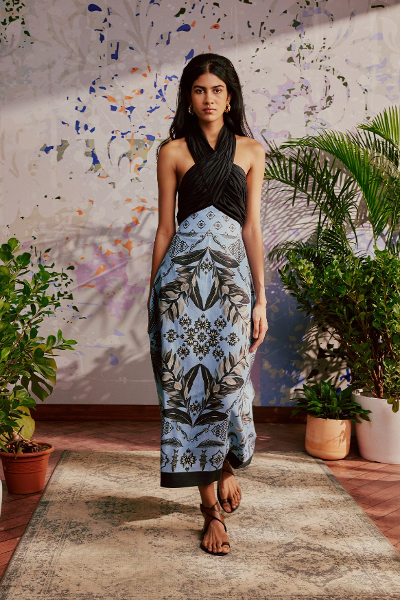 black printed dress