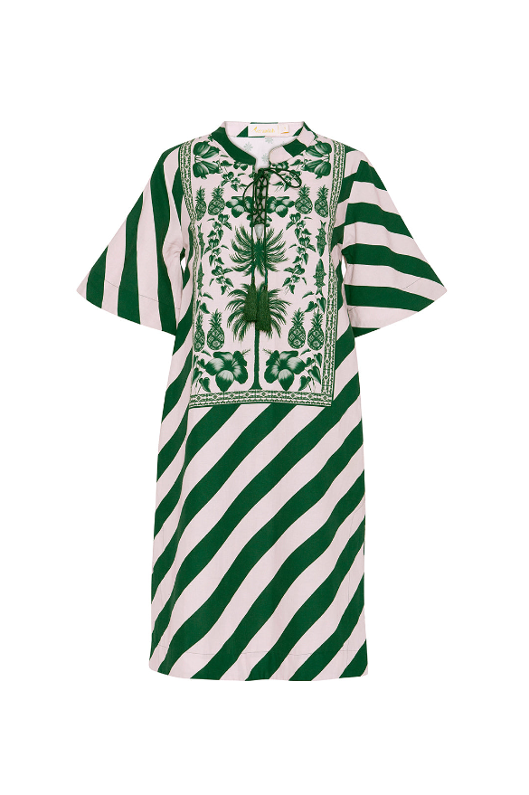 Pink Azulejos Midi Kaftan Dress