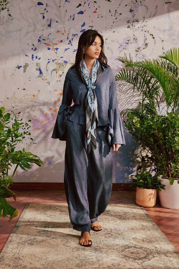 Denim Circular Sleeve Shirt