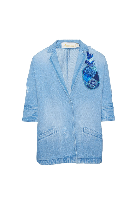 pineapple denim jacket