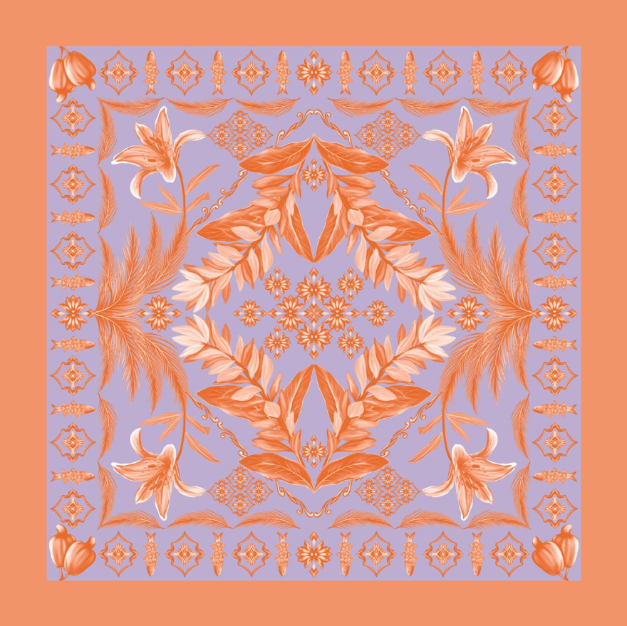 lilac and rust tropical pareo