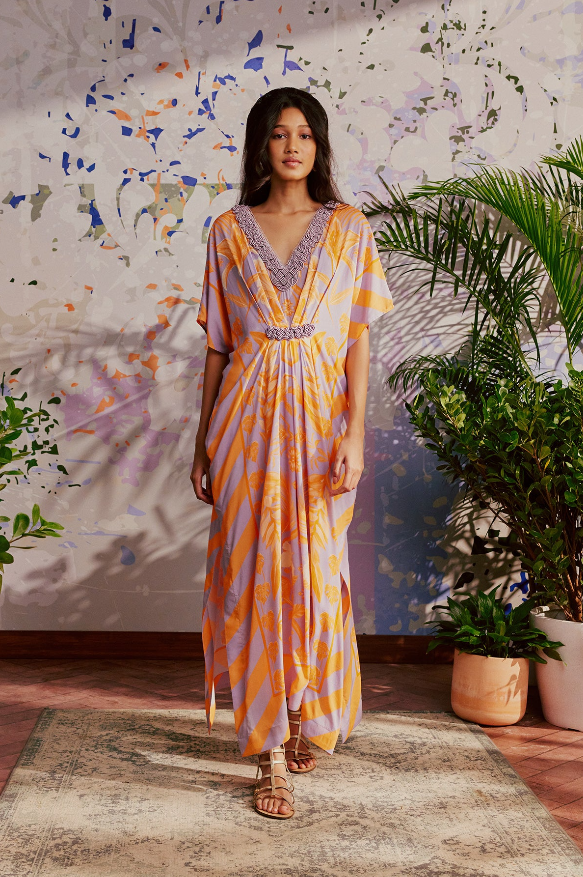 Lilac and Rust Kaftan