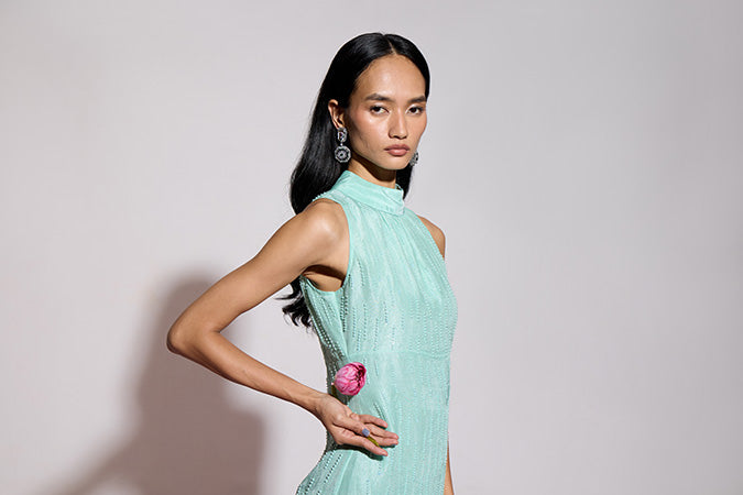 Hand Beaded Pearl Maxi
