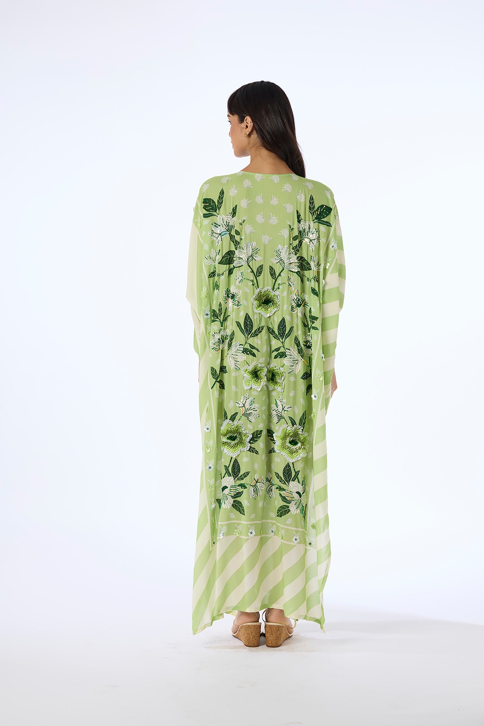 Hand Beaded Batwing Kaftan