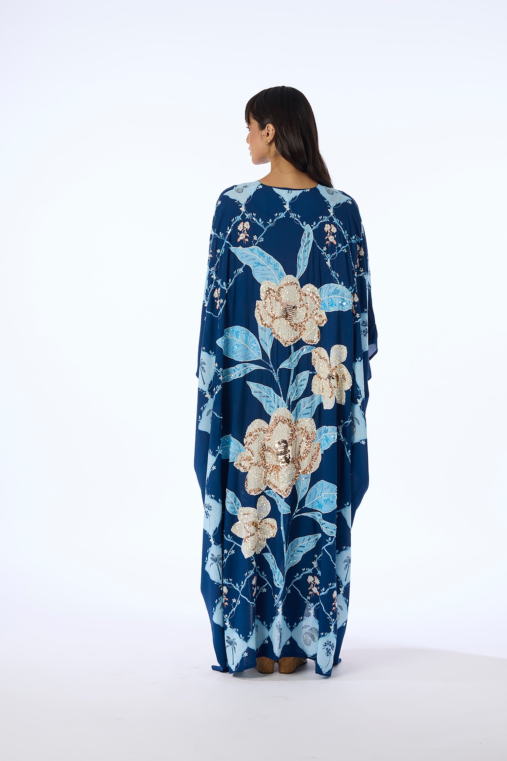 Hand Beaded Susheela Kaftan Dress