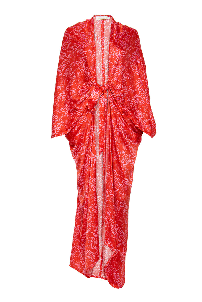 Leopard Print Red Kimono
