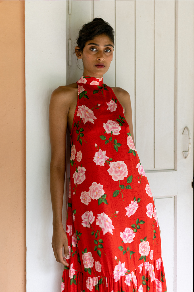 red roses dress