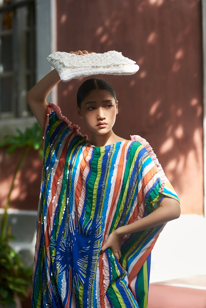 multicolor kaftan dress