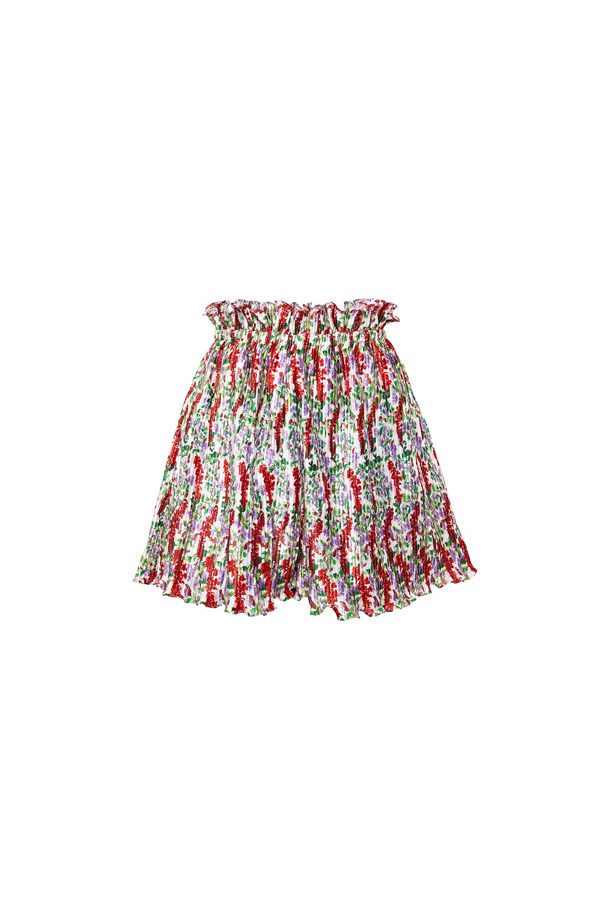 white red floral shorts
