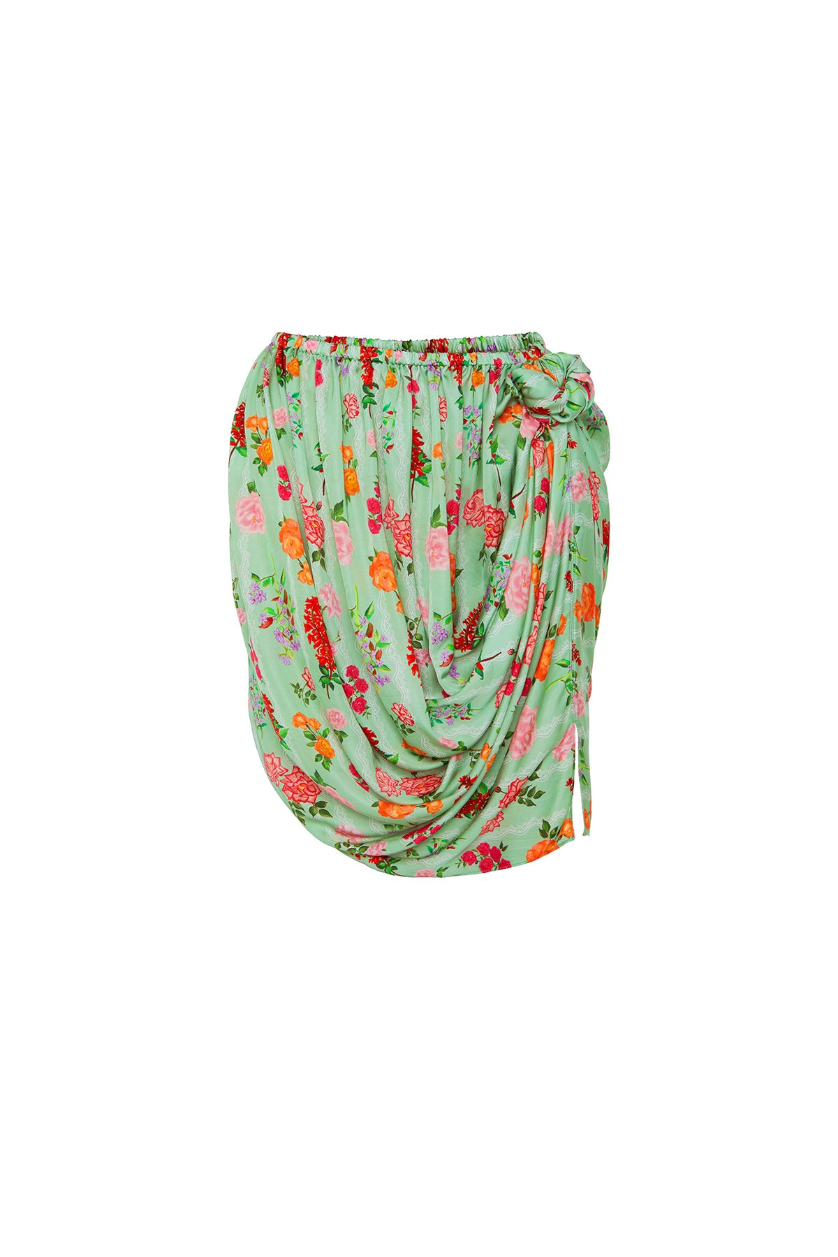 green floral skirt