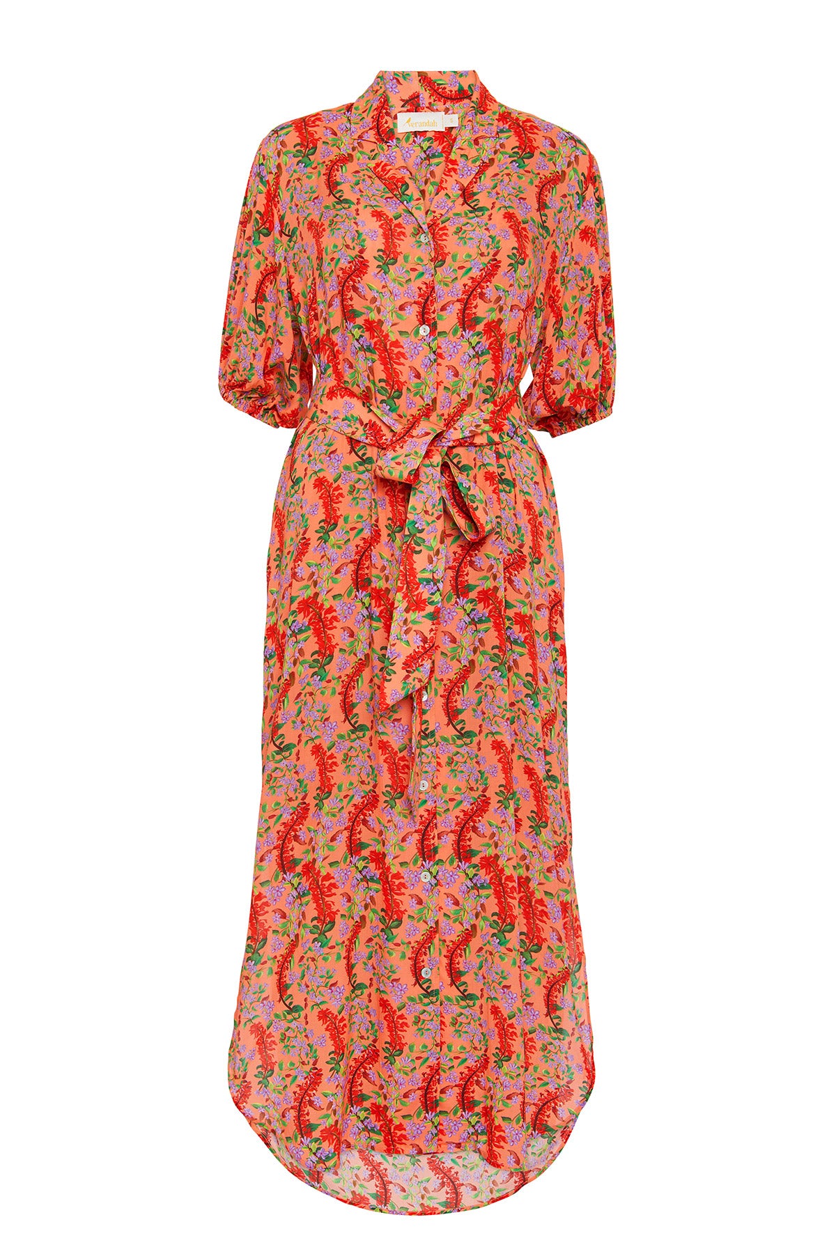 Coral floral dress