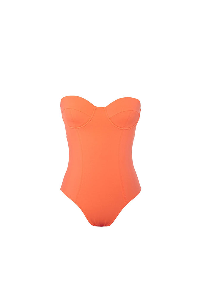 Orange One Piece Swim Corset