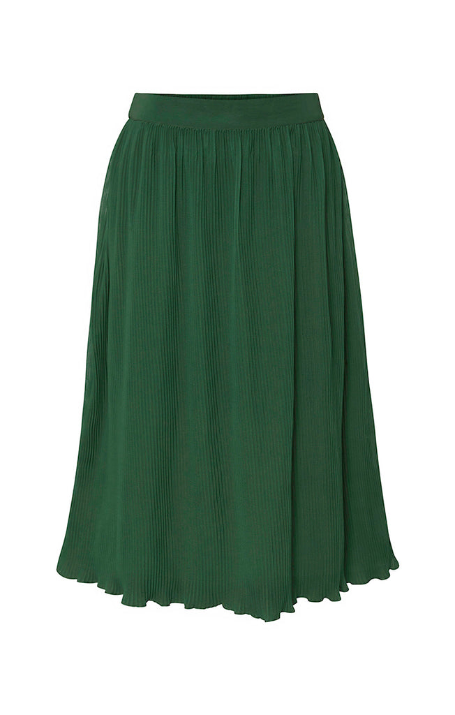 green midi skirt
