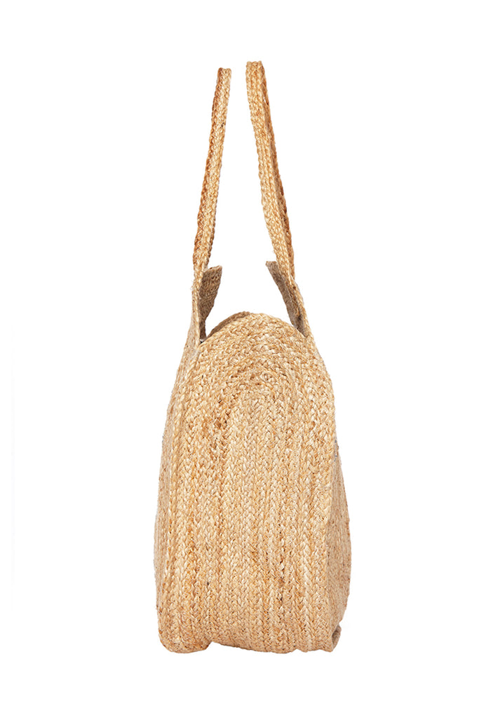 Handwoven Dhurrie Jute Palm Tote